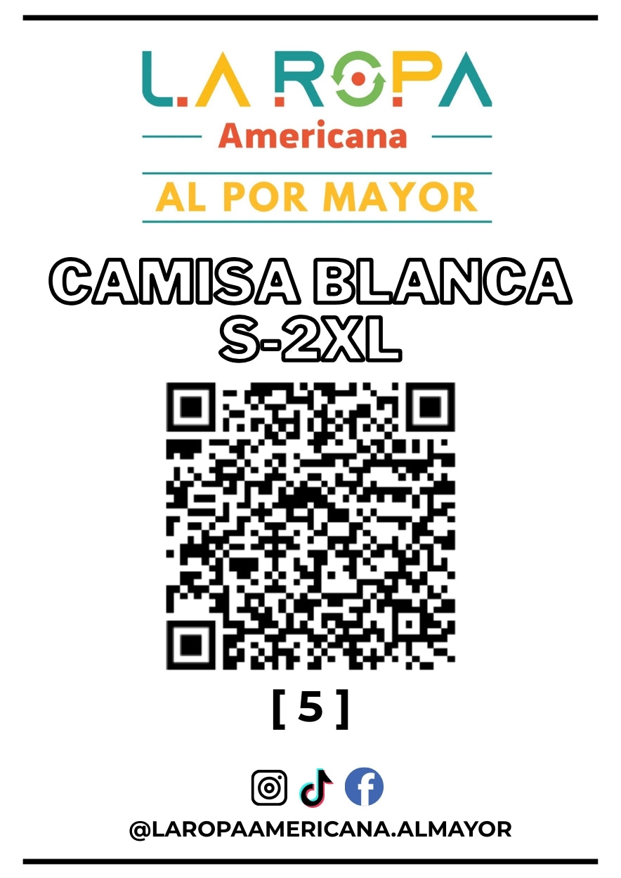 LOTE CAMISAS BLANCA S-2XL 20KG PRIMERA (5) | LA ROPA AMERICANA AL POR MAYOR