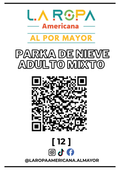 LOTE PARKA DE NIEVE ADULTO MIXTO 20KG PRIMERA (12) | LA ROPA AMERICANA AL POR MAYOR