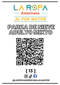 LOTE PARKA DE NIEVE ADULTO MIXTO 20KG PRIMERA (13) | LA ROPA AMERICANA AL POR MAYOR
