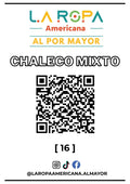 LOTE DE CHALECO MIXTO 20KG PRIMERA (16) | LA ROPA AMERICANA AL POR MAYOR