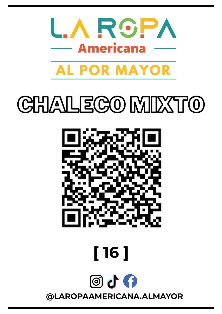 LOTE DE CHALECO MIXTO 20KG PRIMERA (16) | LA ROPA AMERICANA AL POR MAYOR