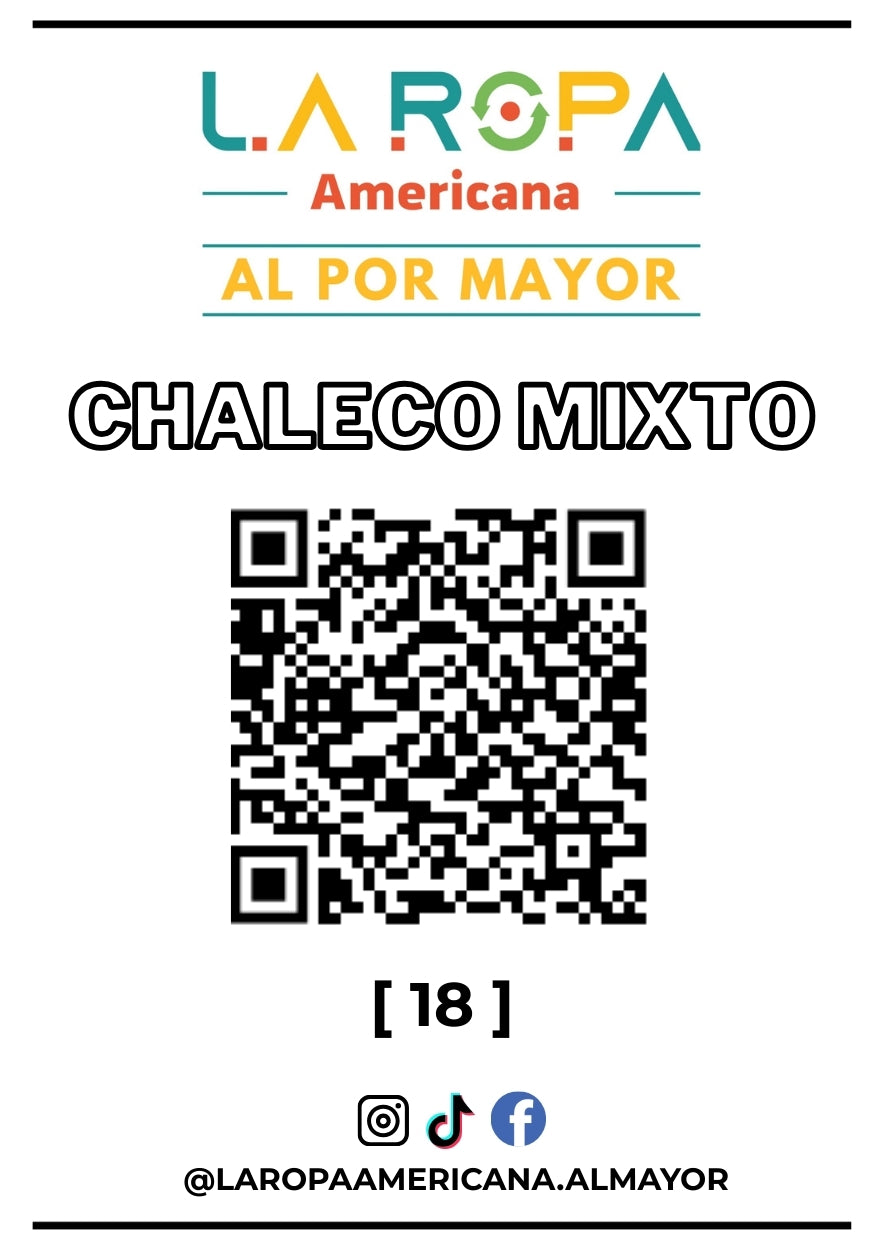 LOTE DE CHALECO MIXTO 20KG PRIMERA (18) | LA ROPA AMERICANA AL POR MAYOR