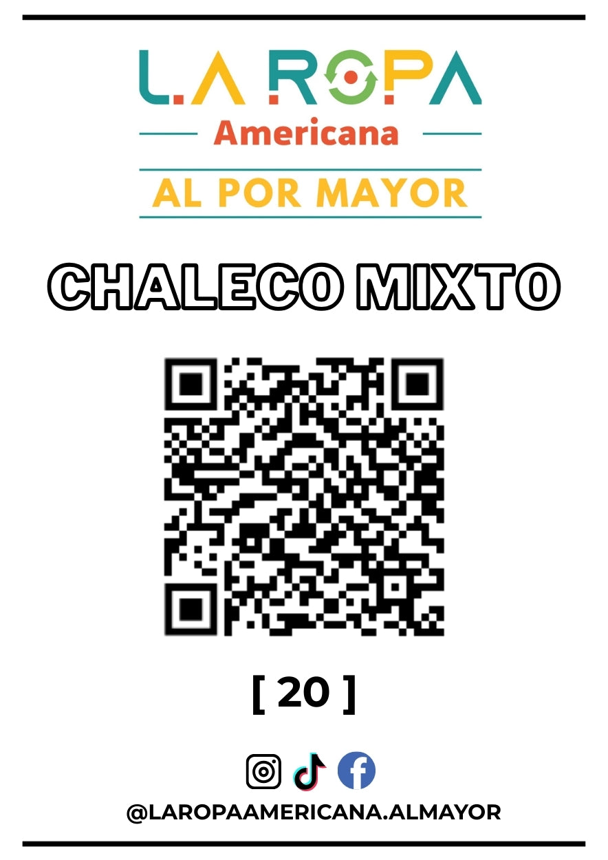 LOTE DE CHALECO MIXTO 20KG PRIMERA (20) | LA ROPA AMERICANA AL POR MAYOR