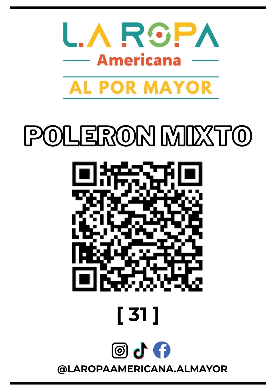 LOTE POLERON MIXTO 20KG PRIMERA (31) | LA ROPA AMERICANA AL POR MAYOR