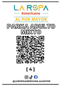 LOTE PARKA ADULTO MIXTO 20KG PRIMERA (4) | LA ROPA AMERICANA AL POR MAYOR