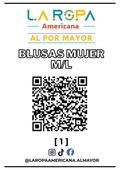 LOTE BLUSAS MUJER M/L MIXTO 20KG PRIMERA (1) | LA ROPA AMERICANA AL POR MAYOR