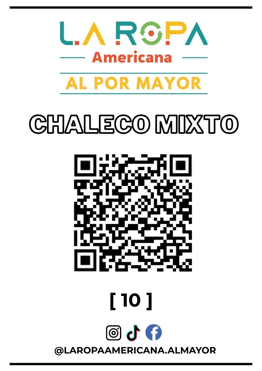 LOTE CHALECO MIXTO 20KG PRIMERA (10) | LA ROPA AMERICANA AL POR MAYOR
