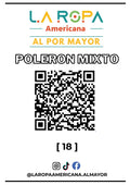 LOTE POLERON MIXTO 20KG PRIMERA (18) | LA ROPA AMERICANA AL POR MAYOR