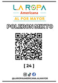 LOTE POLERON MIXTO 20KG PRIMERA (24) | LA ROPA AMERICANA AL POR MAYOR