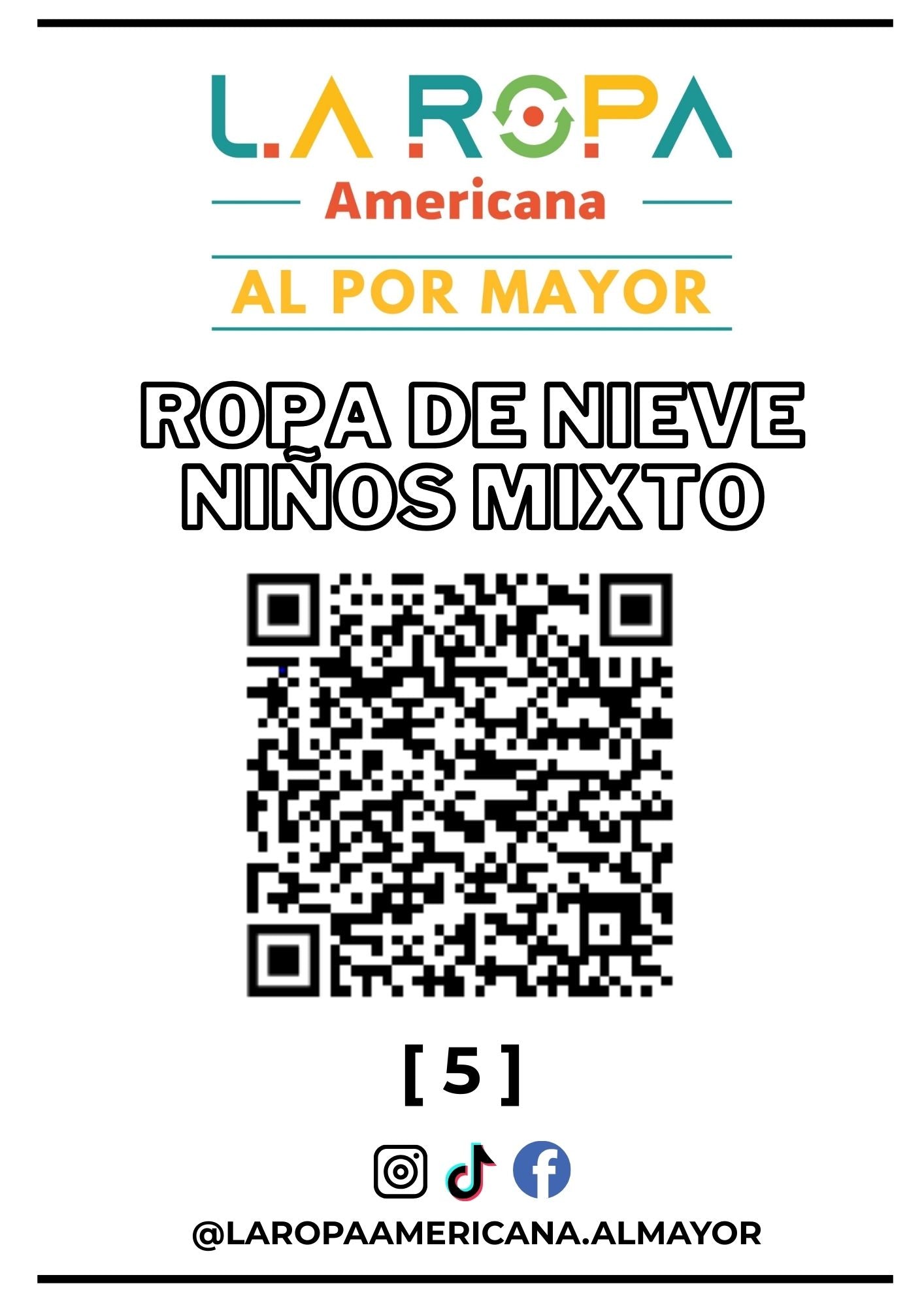 LOTE ROPA DE NIEVE NI?O MIXTO 20KG PRIMERA (5) | LA ROPA AMERICANA AL POR MAYOR
